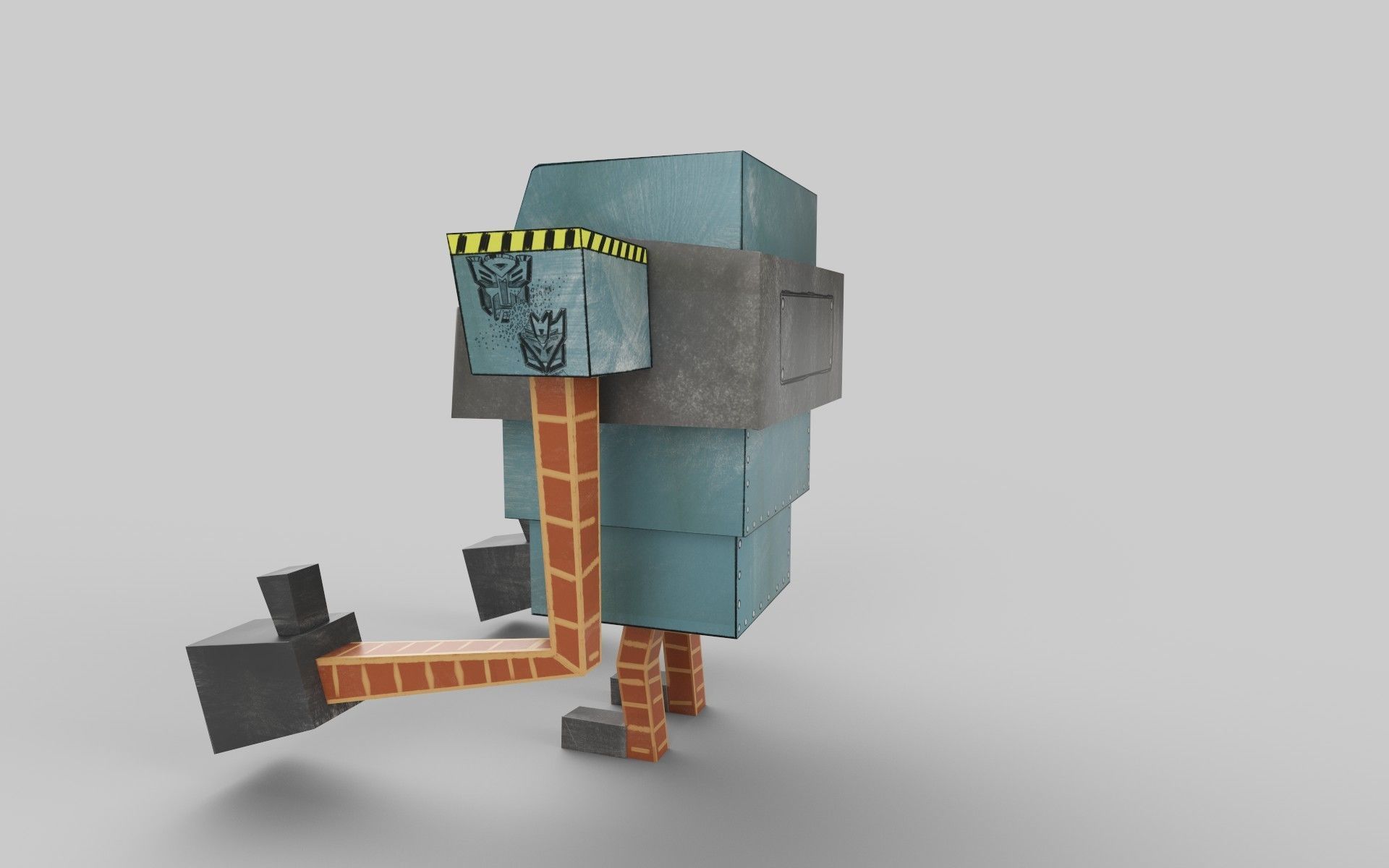 PAPER ROBOT TOY Low-poly 3D model_6