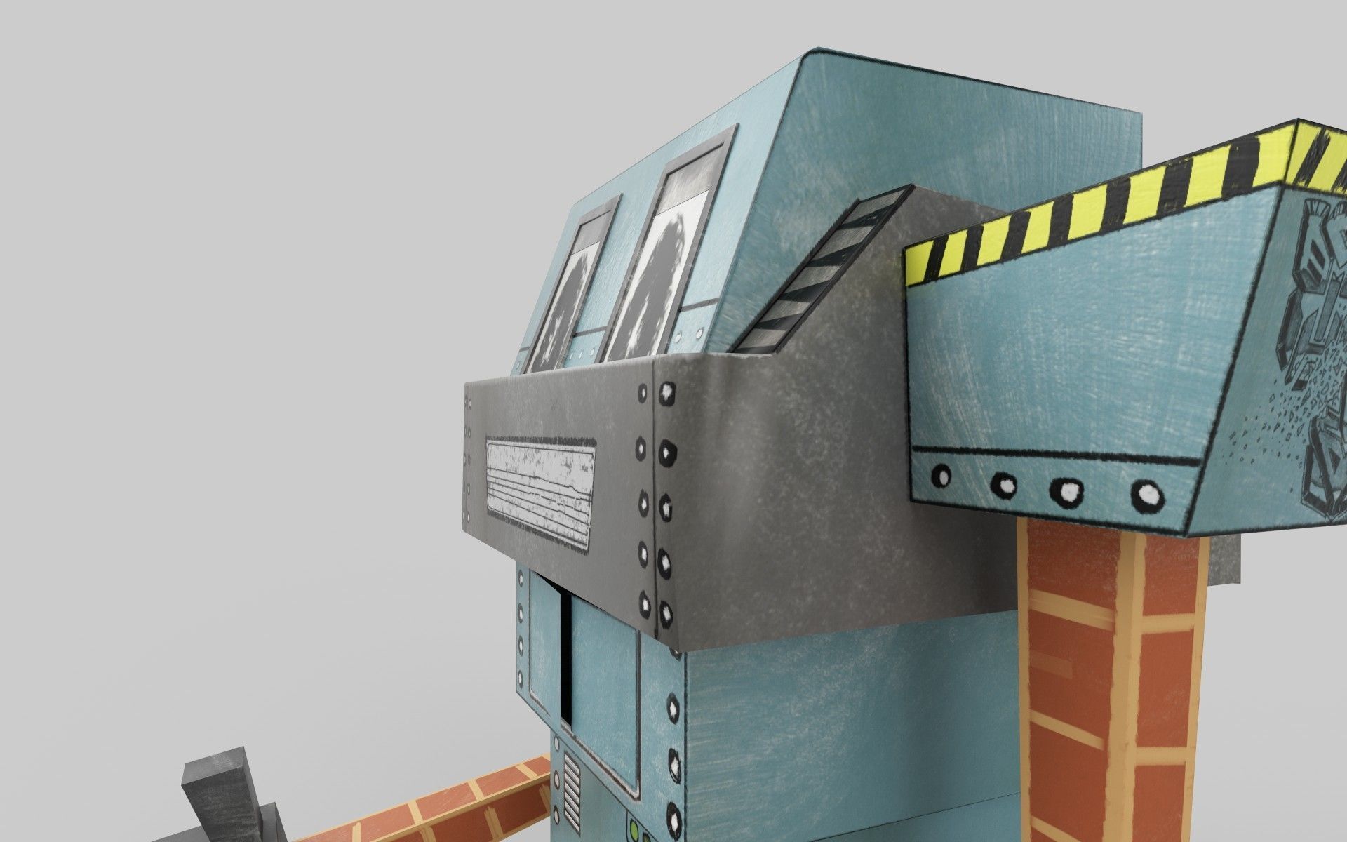 PAPER ROBOT TOY Low-poly 3D model_7