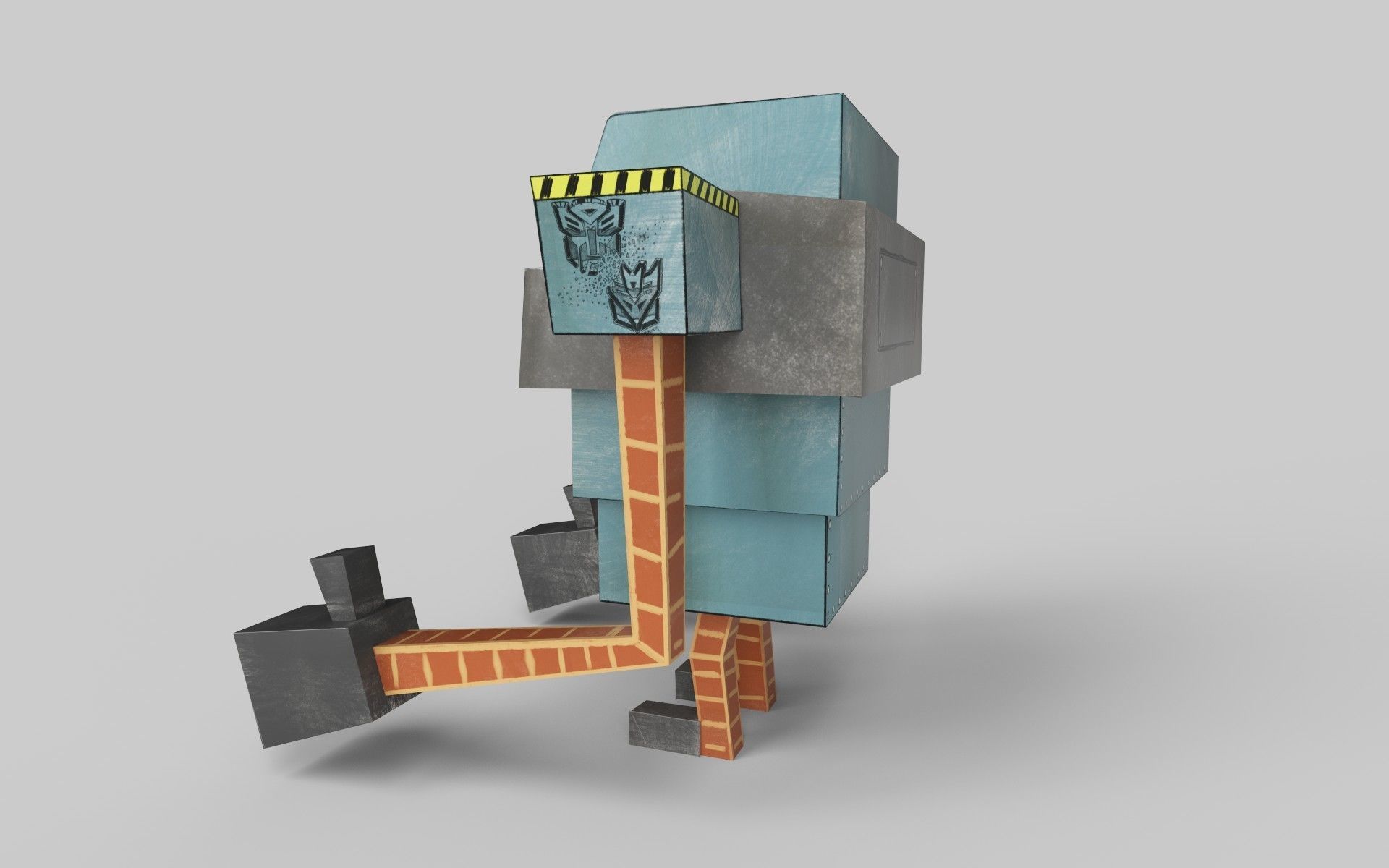 PAPER ROBOT TOY Low-poly 3D model_1