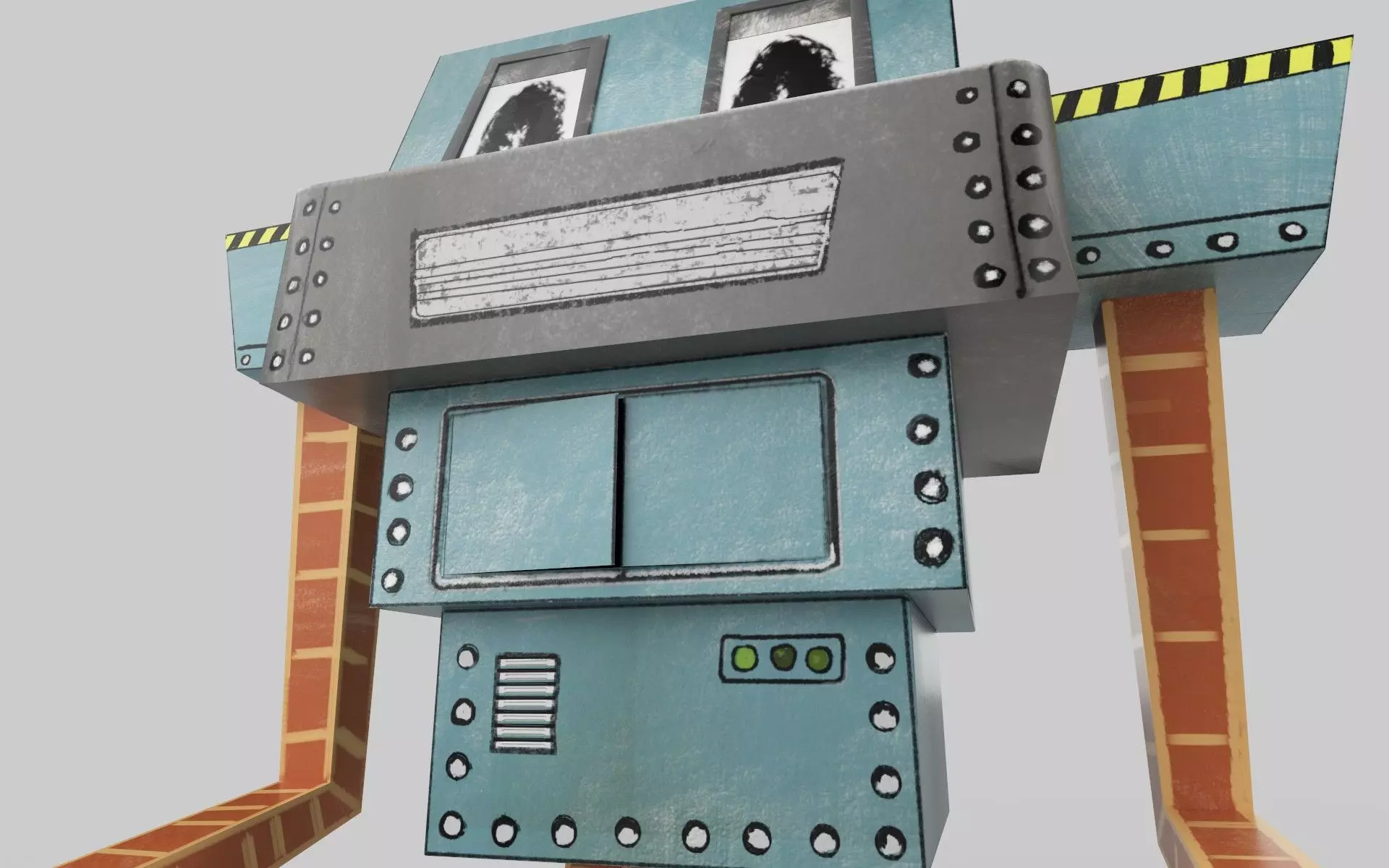 PAPER ROBOT TOY Low-poly 3D model_0