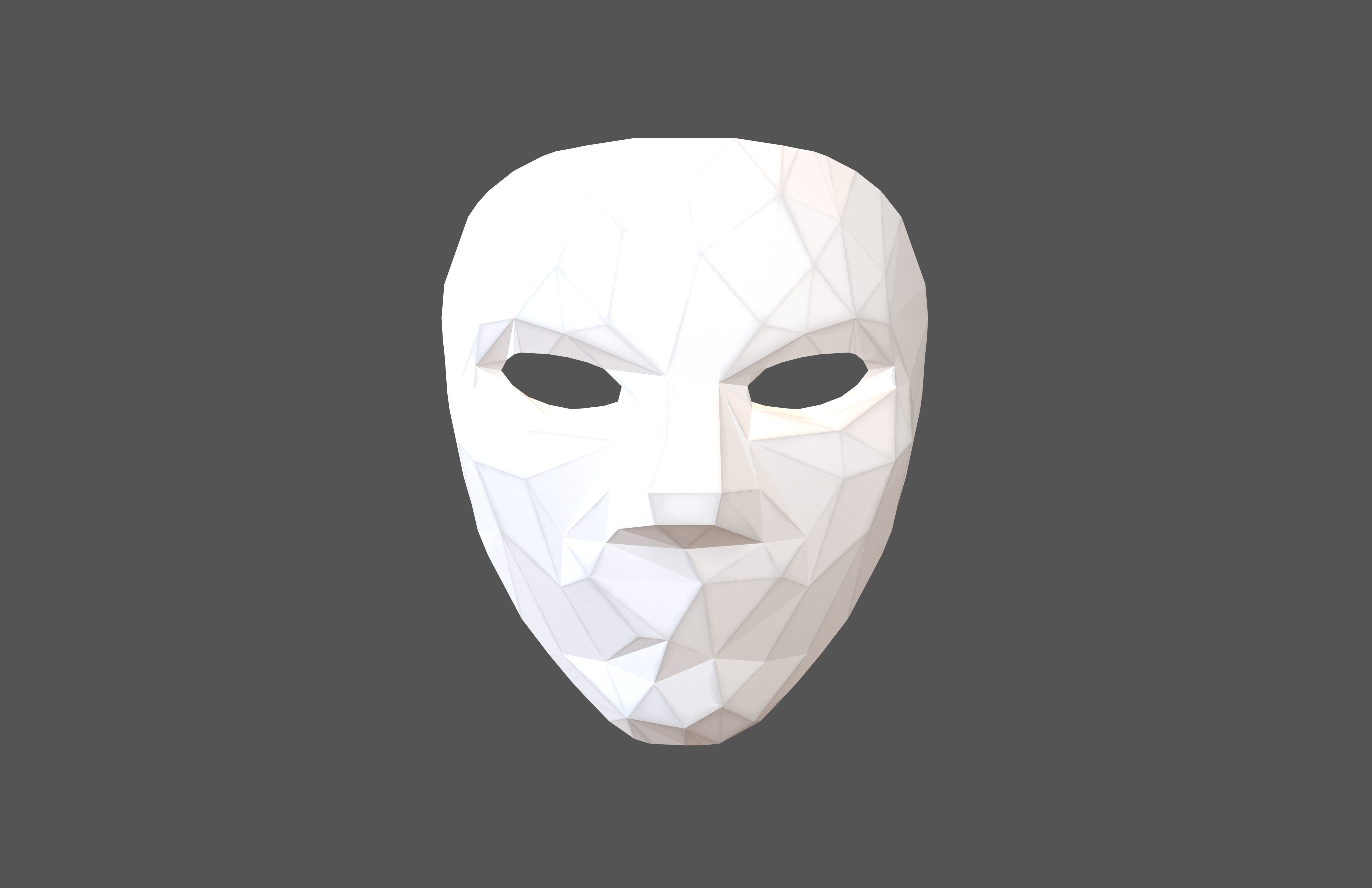 Styled Cosplay Mask V2 001 Low-poly 3D model_2
