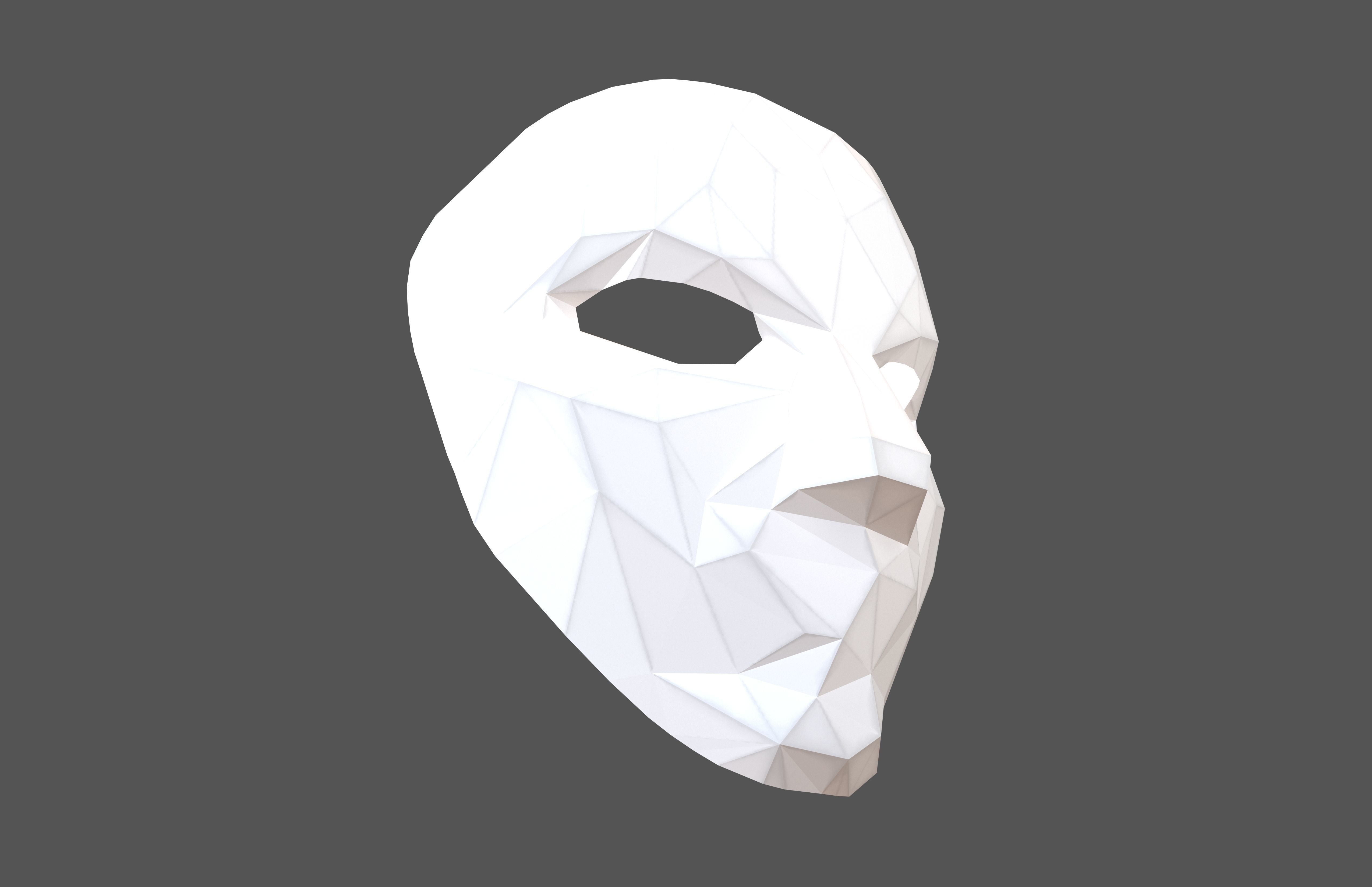 Styled Cosplay Mask V2 001 Low-poly 3D model_3