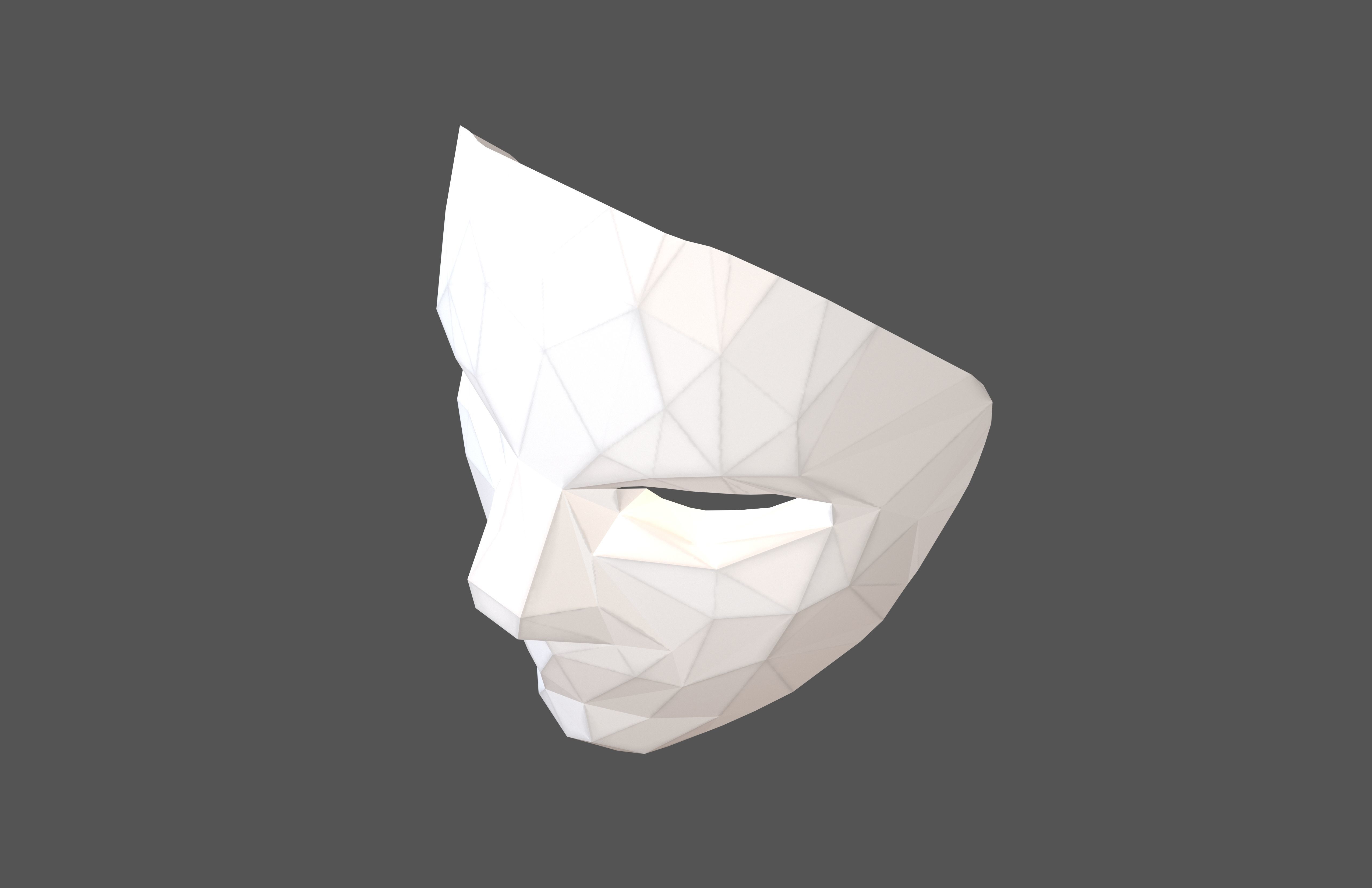 Styled Cosplay Mask V2 001 Low-poly 3D model_1