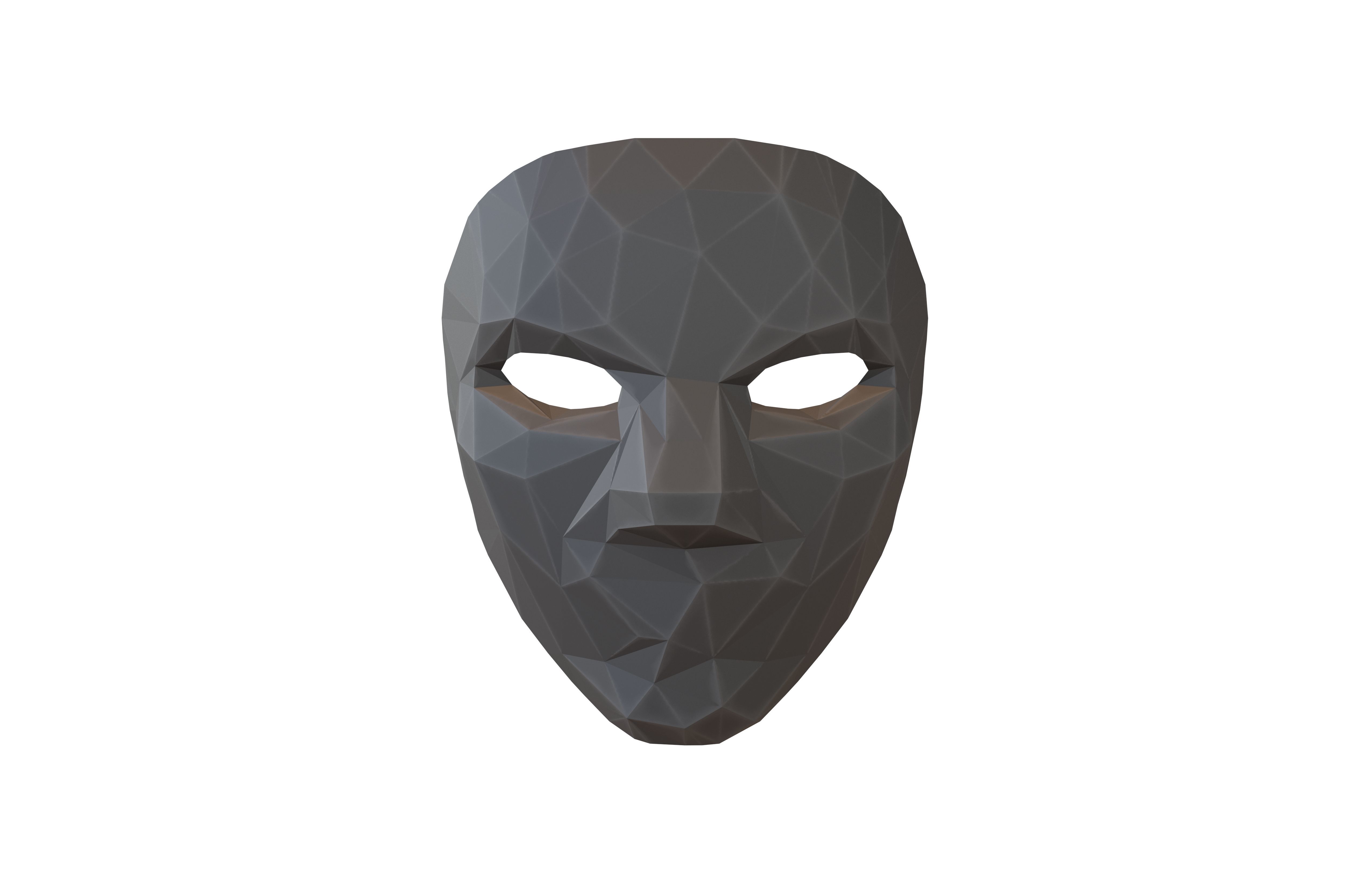 Styled Cosplay Mask V2 002 Low-poly 3D model_1