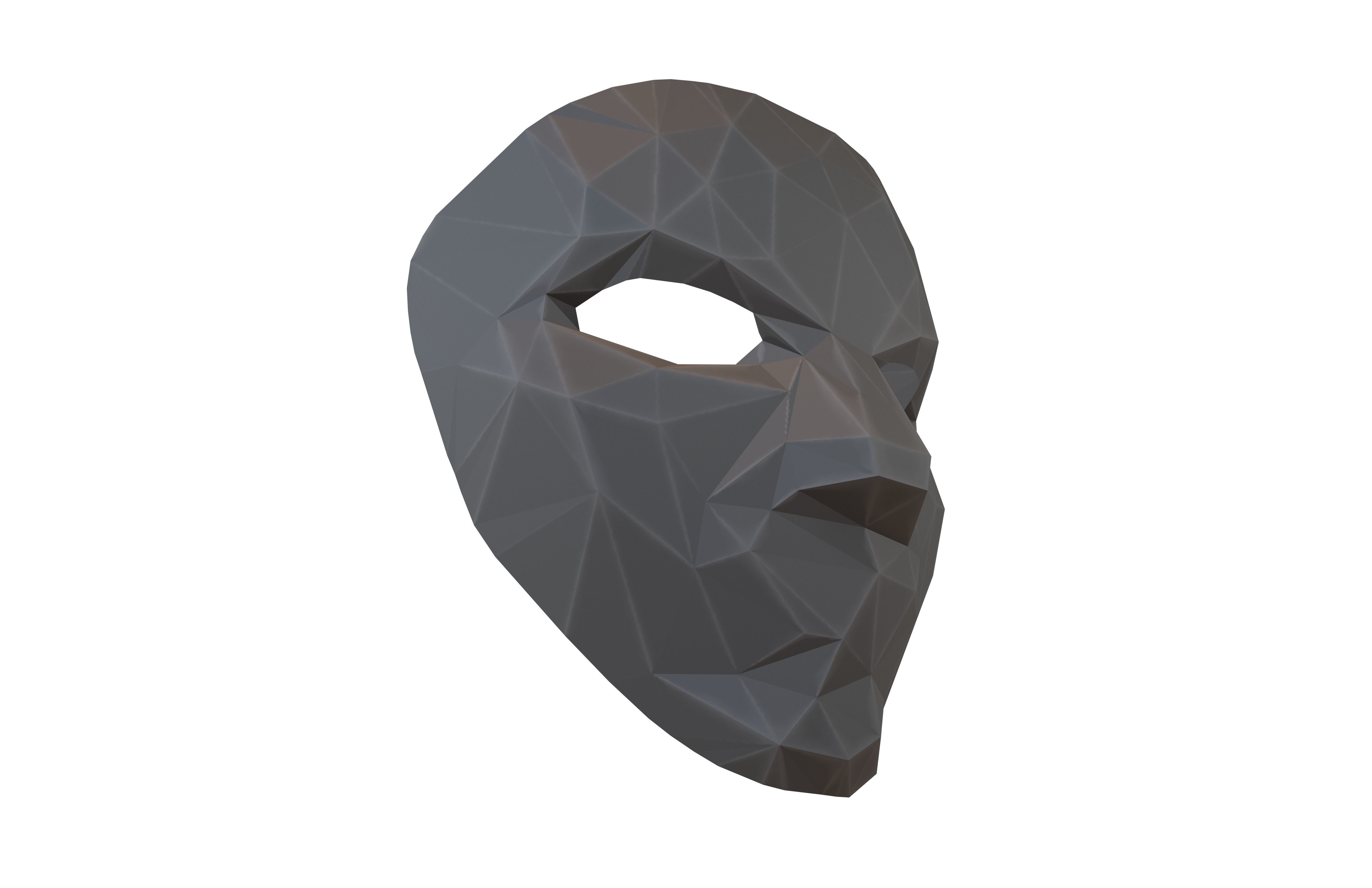 Styled Cosplay Mask V2 002 Low-poly 3D model_3
