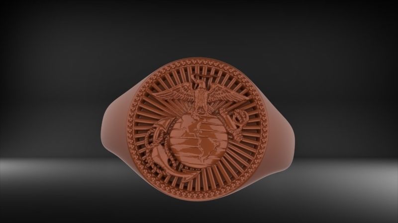 UNITED STATES MARINE CORPS MENS SIGNET FASHION RING JEWELRY 3D print model_16