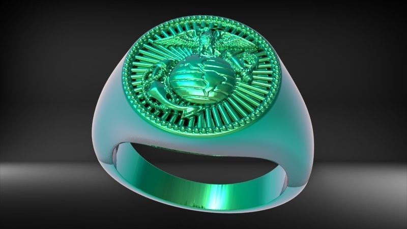 UNITED STATES MARINE CORPS MENS SIGNET FASHION RING JEWELRY 3D print model_14