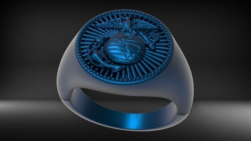 UNITED STATES MARINE CORPS MENS SIGNET FASHION RING JEWELRY 3D print model_13