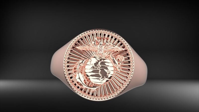 UNITED STATES MARINE CORPS MENS SIGNET FASHION RING JEWELRY 3D print model_18
