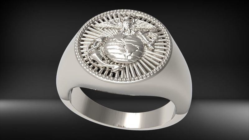 UNITED STATES MARINE CORPS MENS SIGNET FASHION RING JEWELRY 3D print model_10