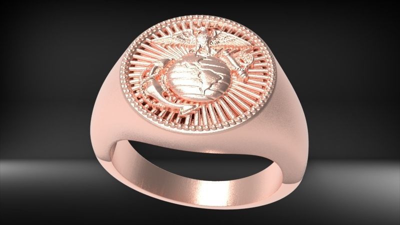UNITED STATES MARINE CORPS MENS SIGNET FASHION RING JEWELRY 3D print model_8