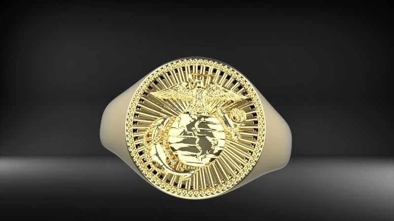 UNITED STATES MARINE CORPS MENS SIGNET FASHION RING JEWELRY 3D print model_17