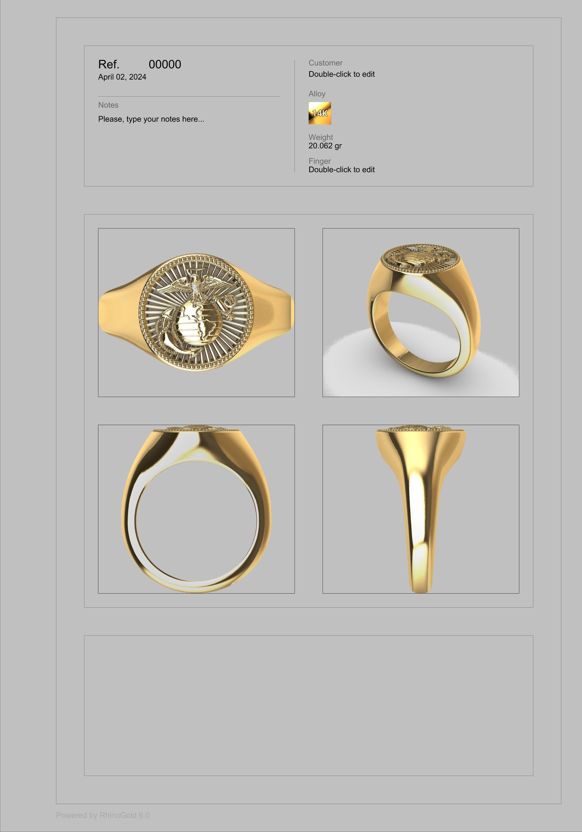 UNITED STATES MARINE CORPS MENS SIGNET FASHION RING JEWELRY 3D print model_4