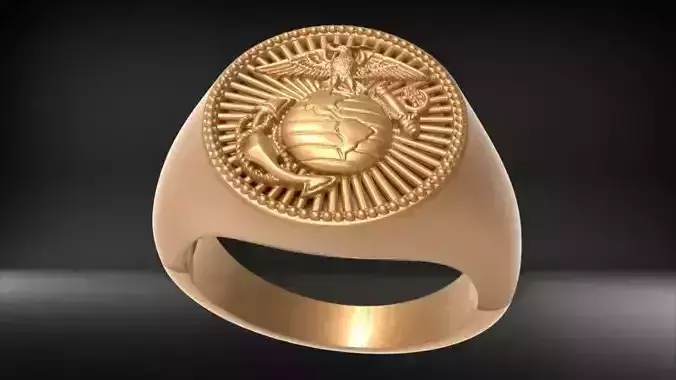 UNITED STATES MARINE CORPS MENS SIGNET FASHION RING JEWELRY 3D print model