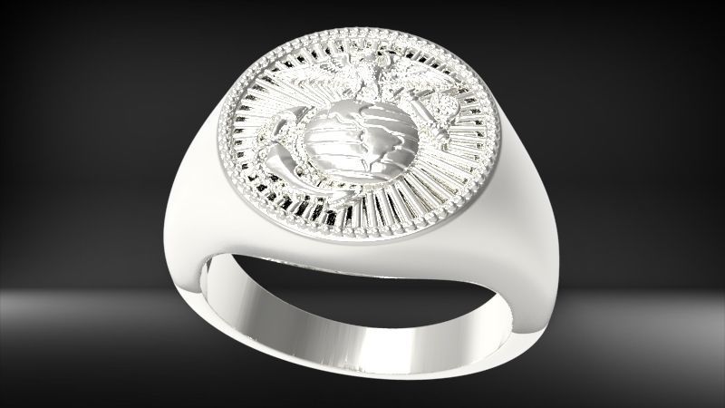 UNITED STATES MARINE CORPS MENS SIGNET FASHION RING JEWELRY 3D print model_11