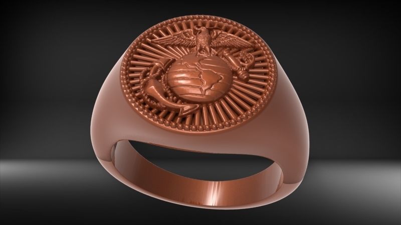UNITED STATES MARINE CORPS MENS SIGNET FASHION RING JEWELRY 3D print model_15
