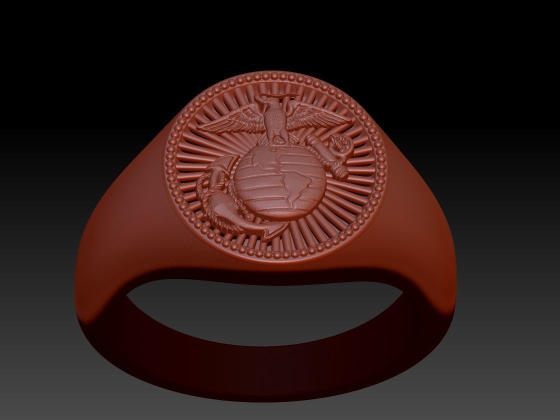 UNITED STATES MARINE CORPS MENS SIGNET FASHION RING JEWELRY 3D print model_2