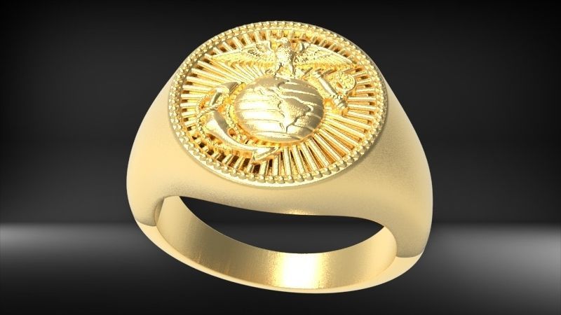 UNITED STATES MARINE CORPS MENS SIGNET FASHION RING JEWELRY 3D print model_9