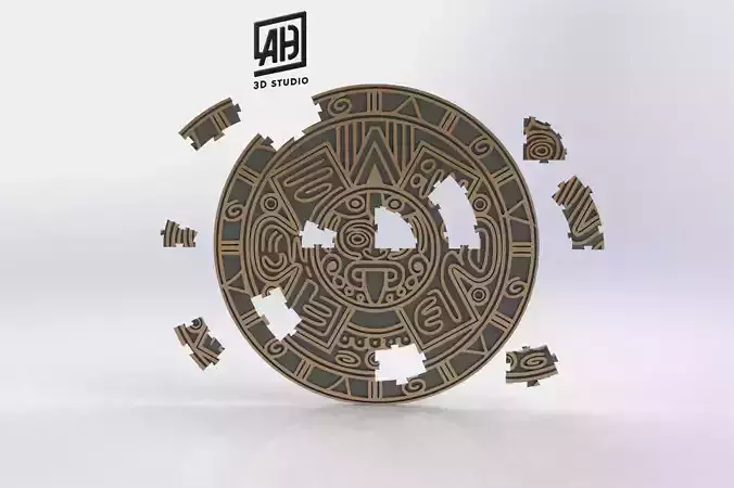 ANCIENT MYSTERY 3D PUZZLE - MAYAN CALENDAR 3D print model