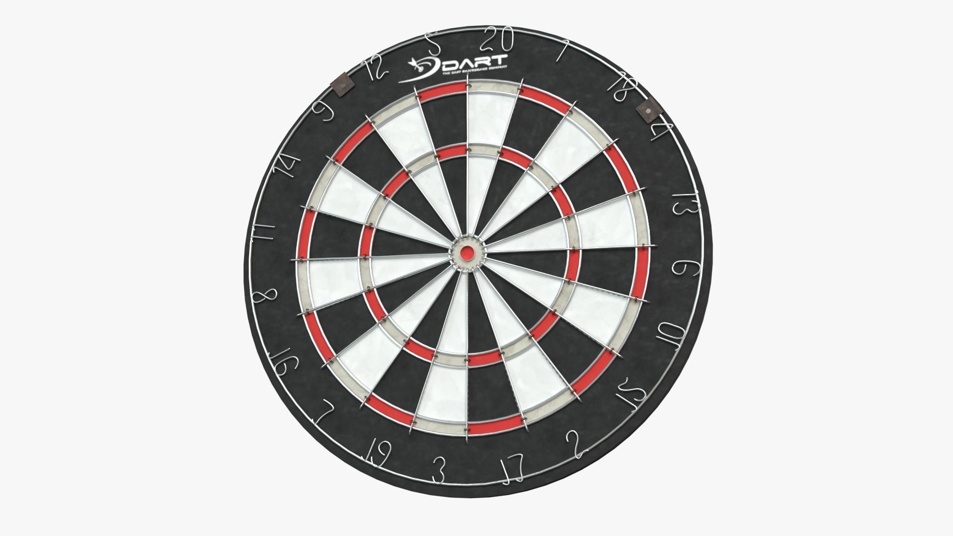 Dartboard and Cabinet with Scoreboard and Darts 3D model_3