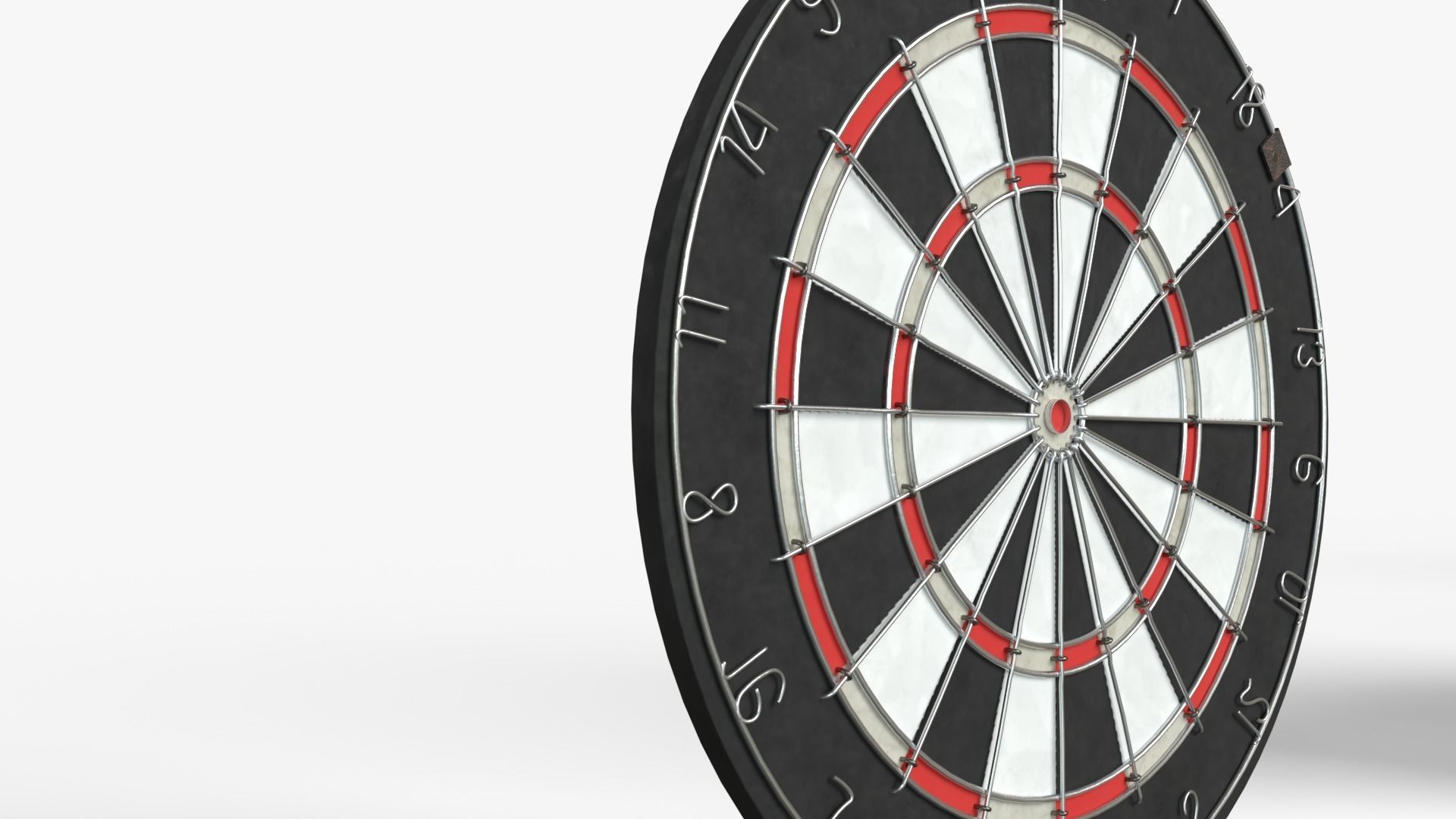 Dartboard and Cabinet with Scoreboard and Darts 3D model_4
