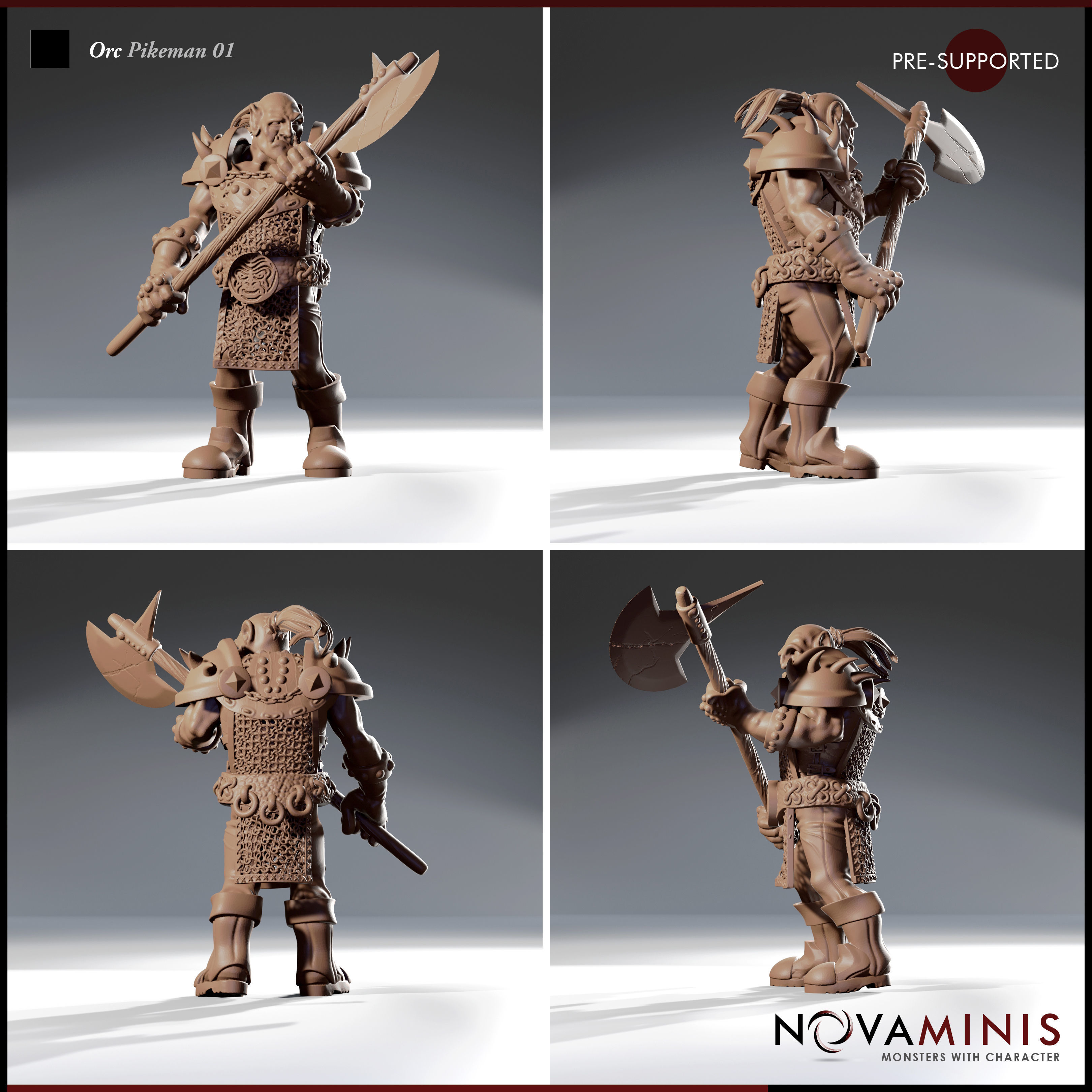 Orc Pikeman 01 3D print model_2