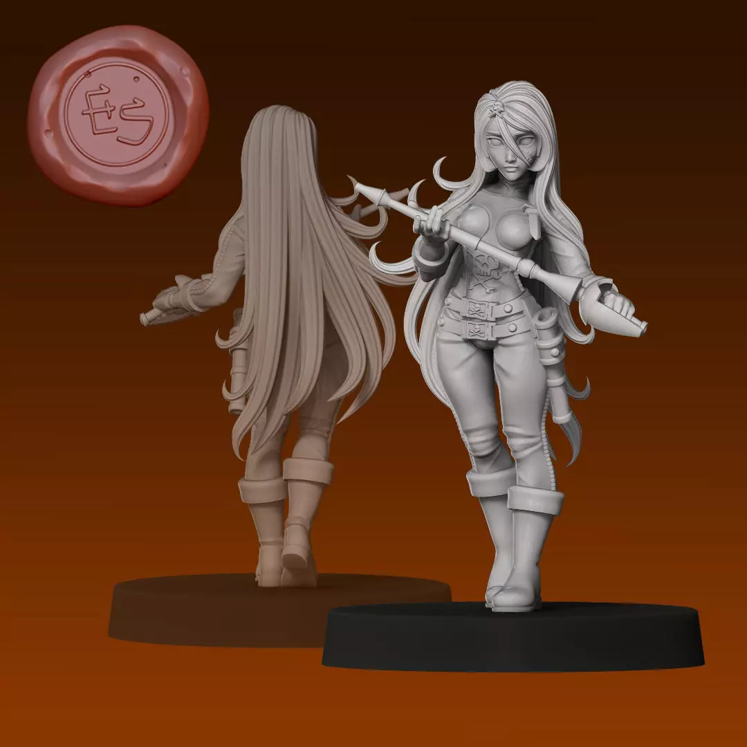 Queen Emeraldas - Space Pirate Captain Harlock - 32mm Miniature 3D print model_0