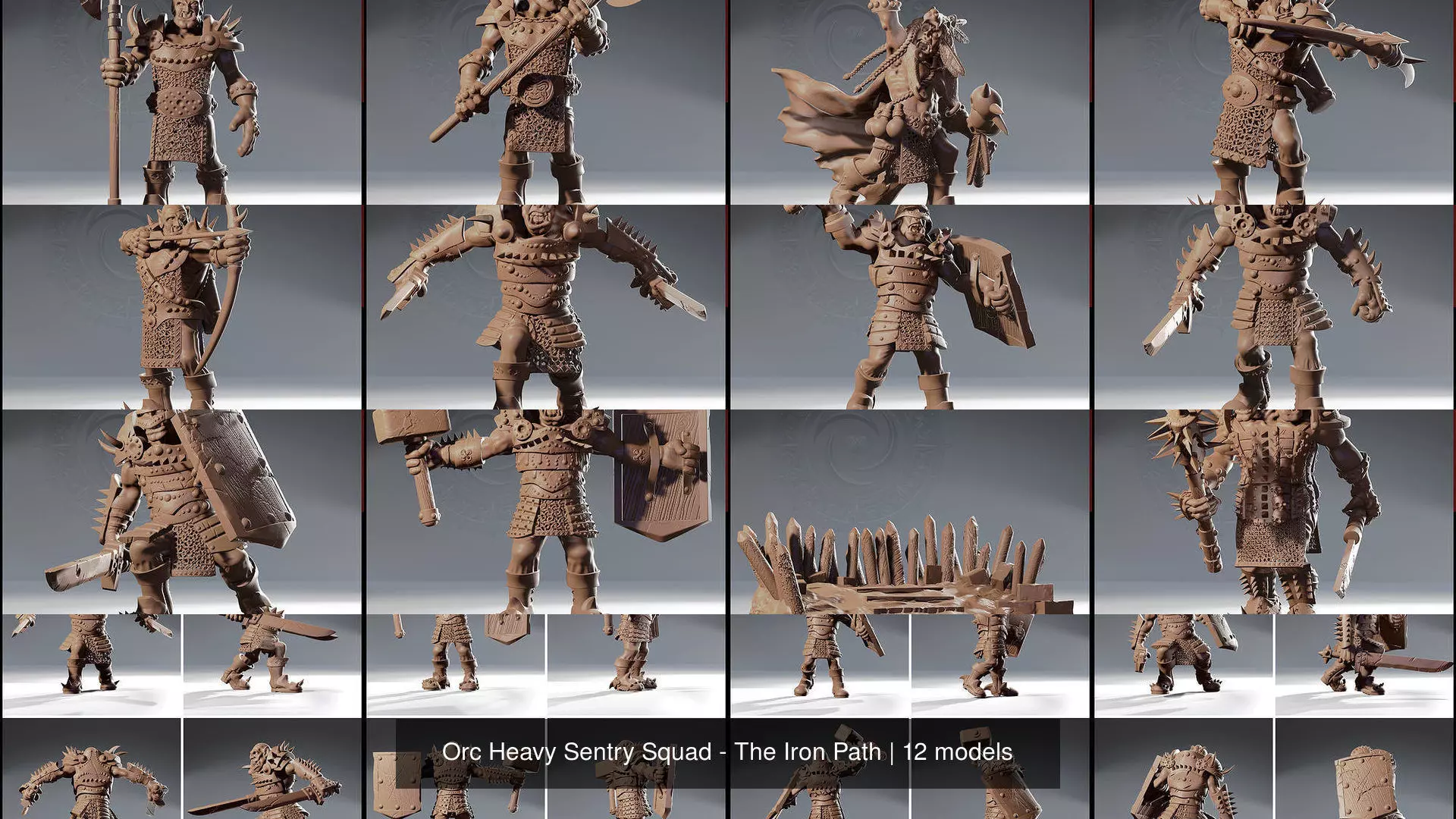 Orc Heavy Sentry Squad - The Iron Path 3D Model Collection_13