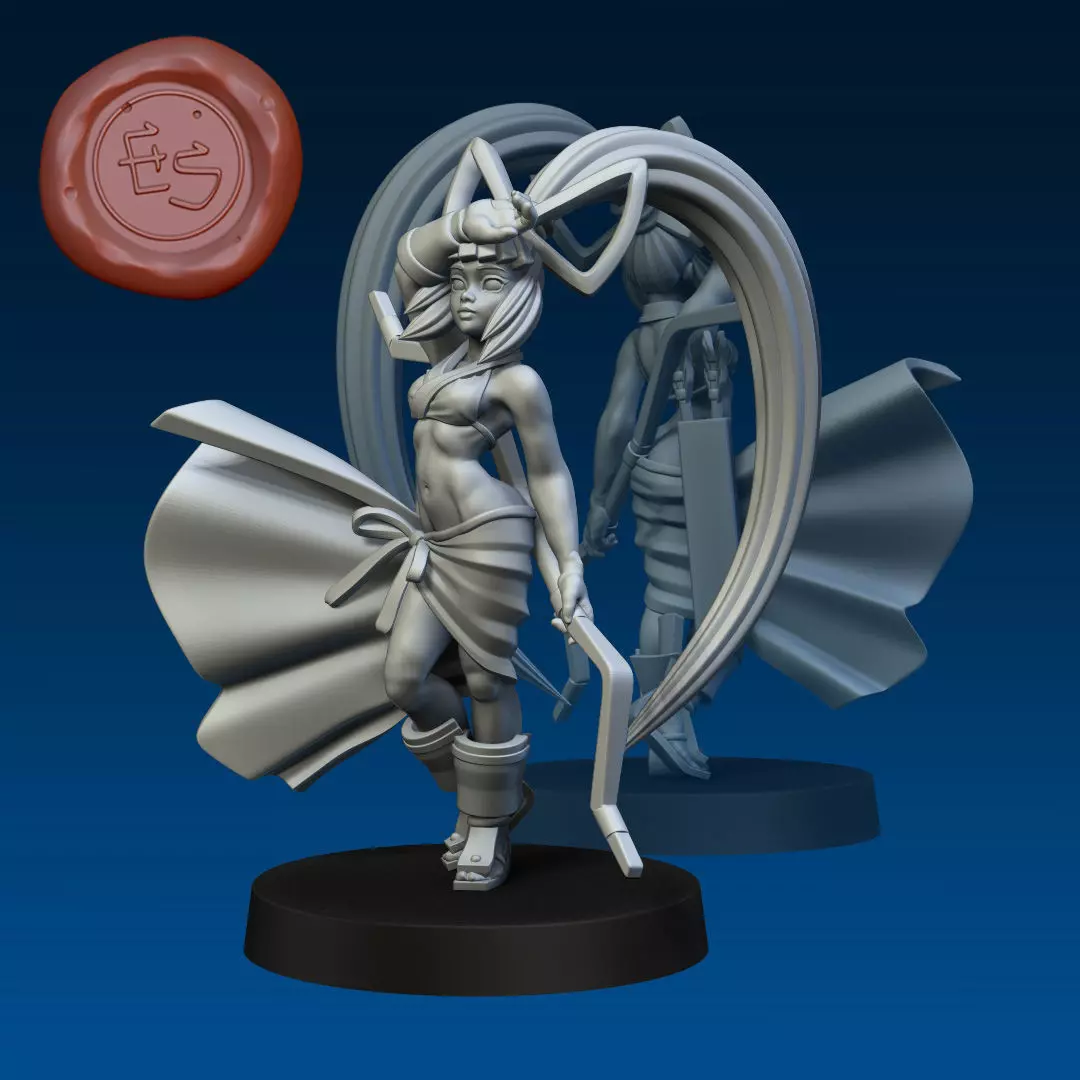 Mina Majikina - Samurai Showdown - 32mm Miniature 3D print model_0