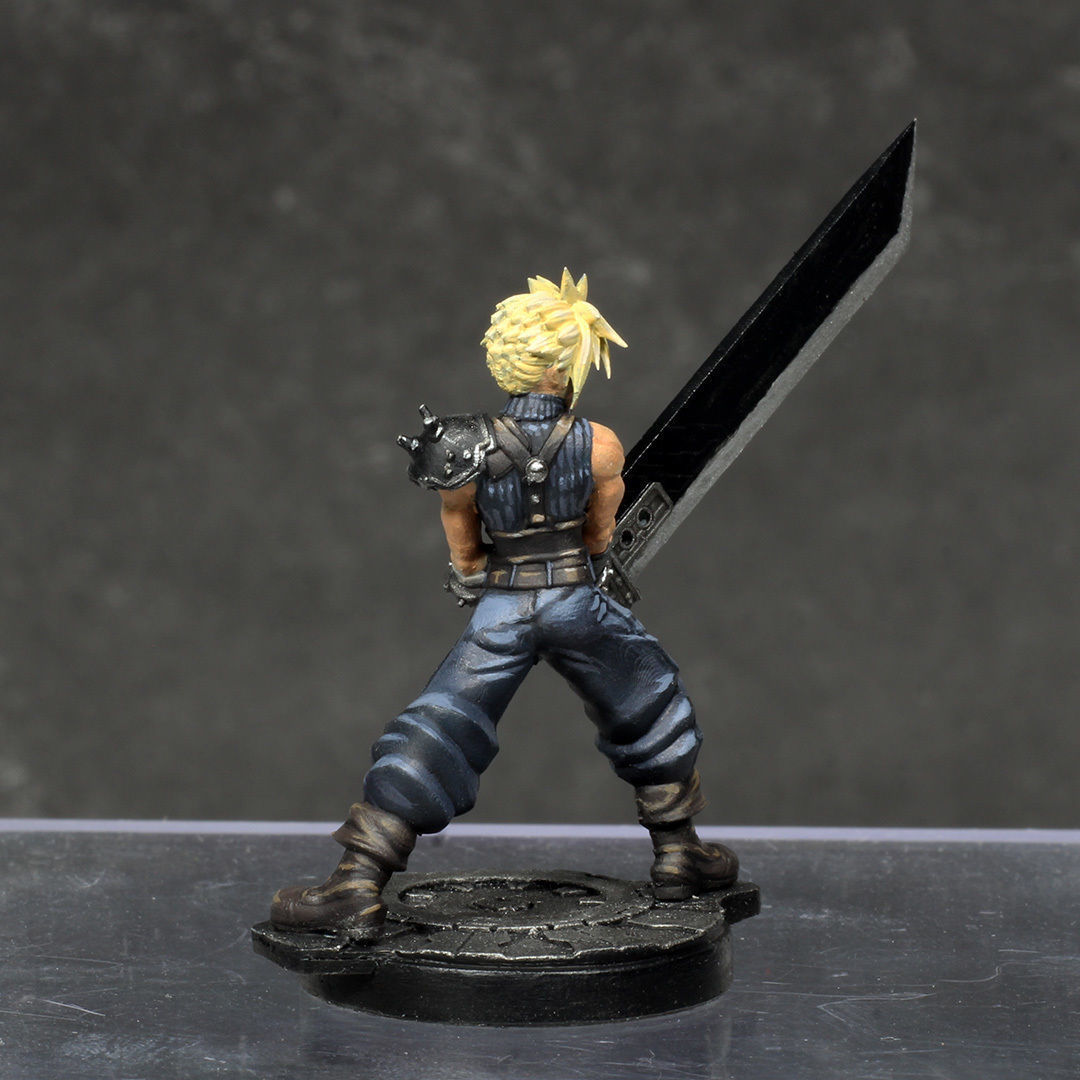 Cloud Strife - FFVII - 32mm Miniature 3D print model_4
