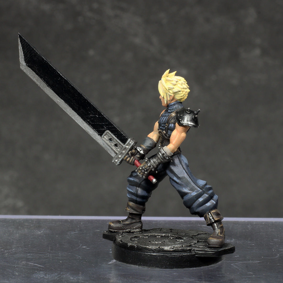 Cloud Strife - FFVII - 32mm Miniature 3D print model_2