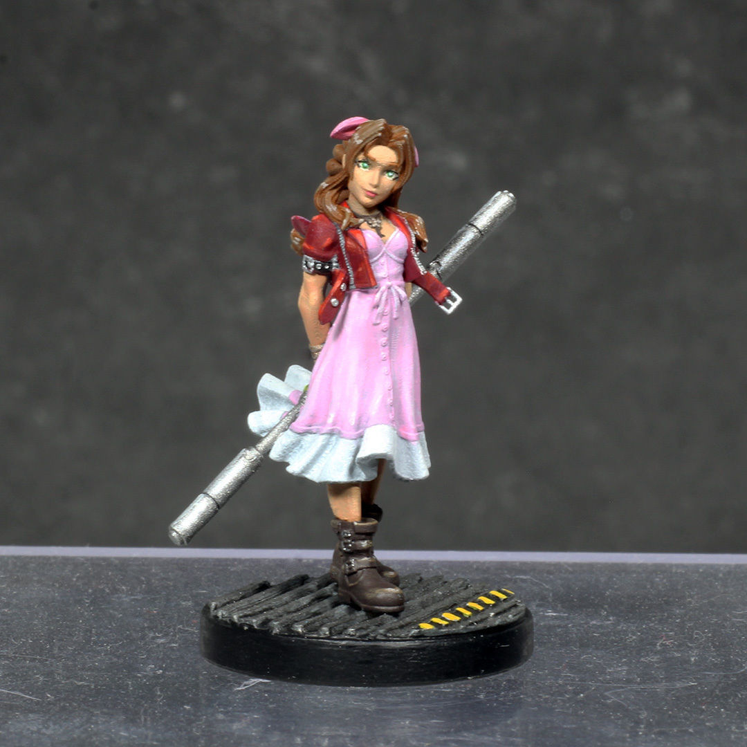 Aerith Gainsborough - FFVII - 32mm Miniature 3D print model_1