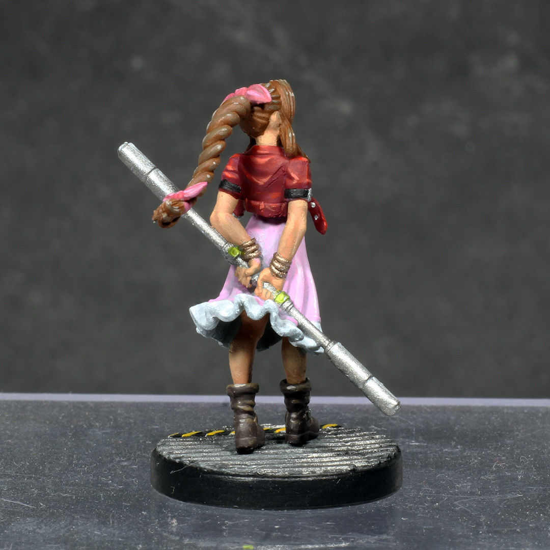 Aerith Gainsborough - FFVII - 32mm Miniature 3D print model_2