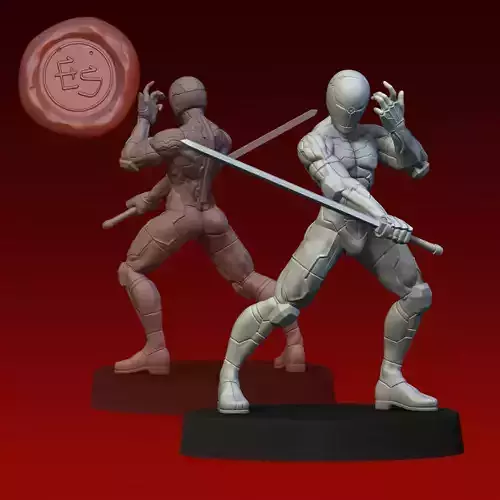 Gray Fox Cyborg Ninja - Metal Gear Solid - 32mm Miniature 3D print model