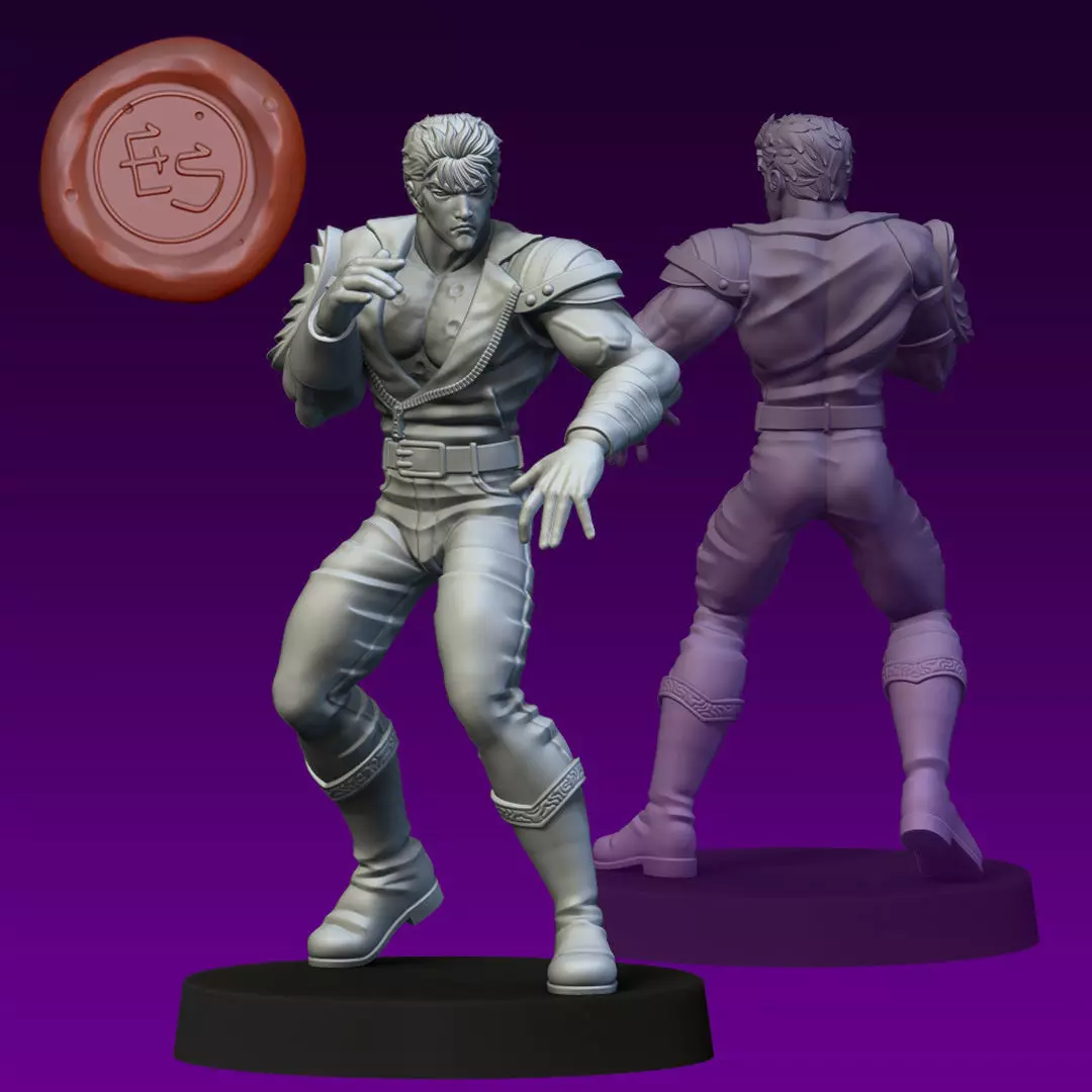 Kenshiro - Fist of the North Star - 32mm Miniature 3D print model_0