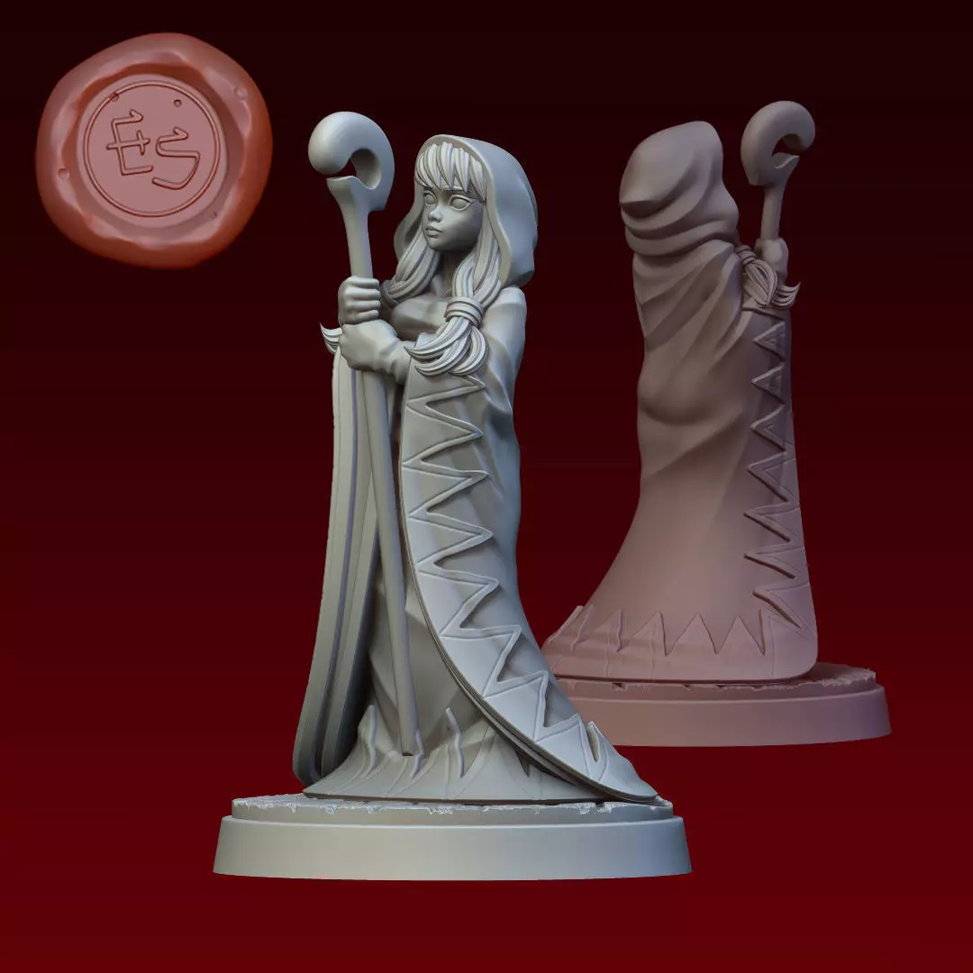 White Mage - FF Tactics - 32mm Miniature 3D print model_0