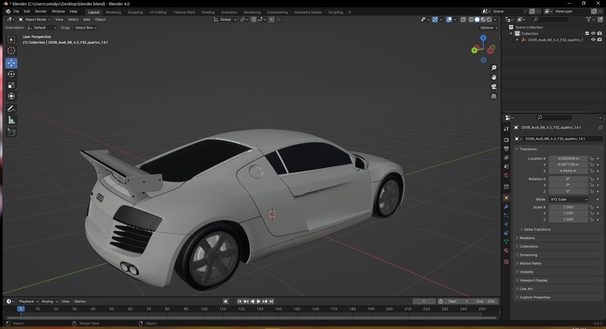 2008 Audi R8 FSI quattro Low-poly 3D model_26
