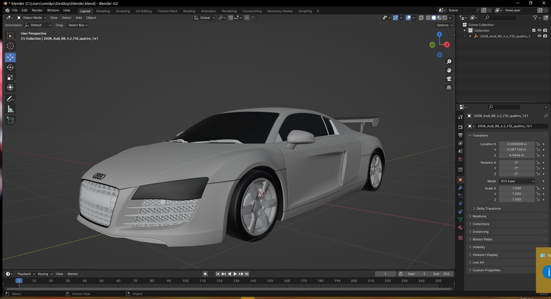 2008 Audi R8 FSI quattro Low-poly 3D model_27