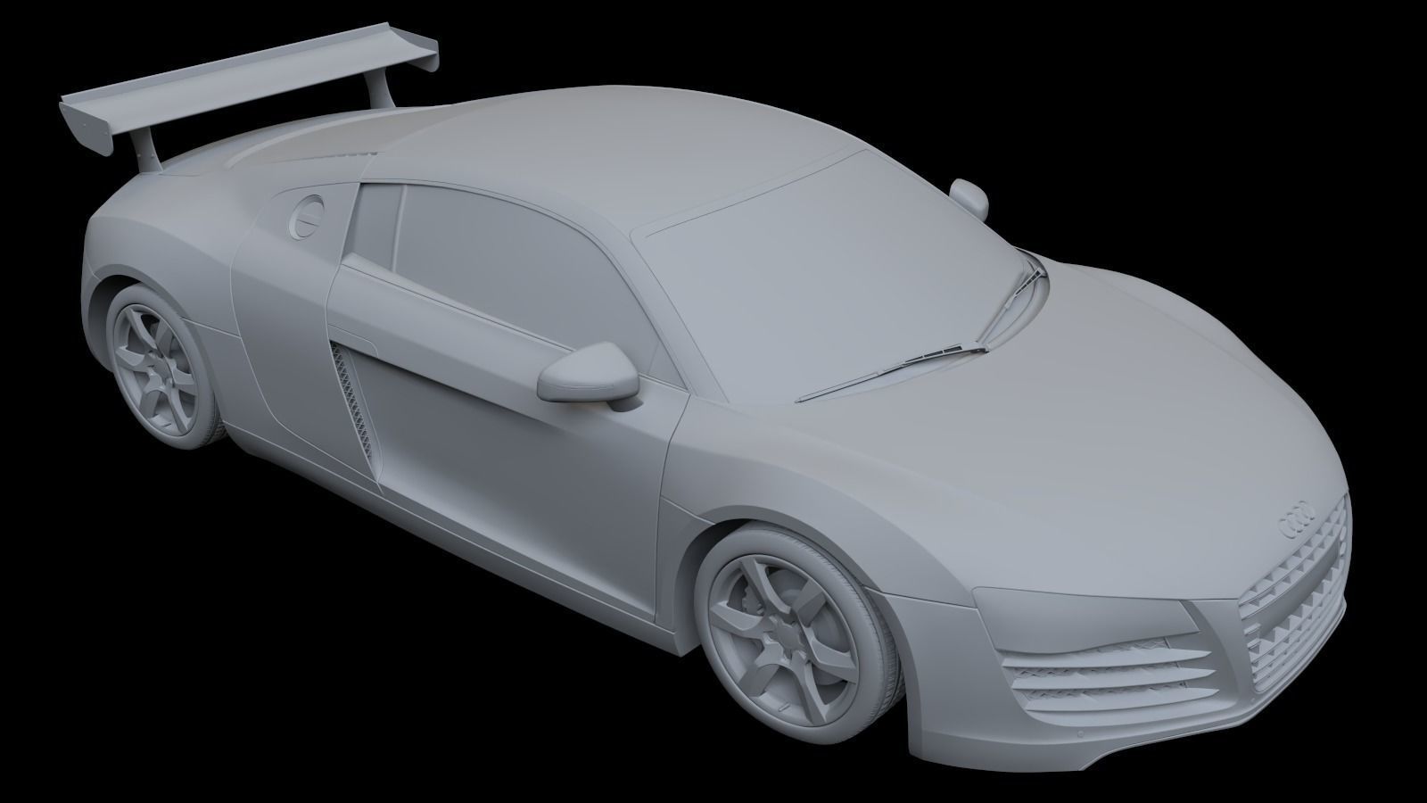 2008 Audi R8 FSI quattro Low-poly 3D model_9