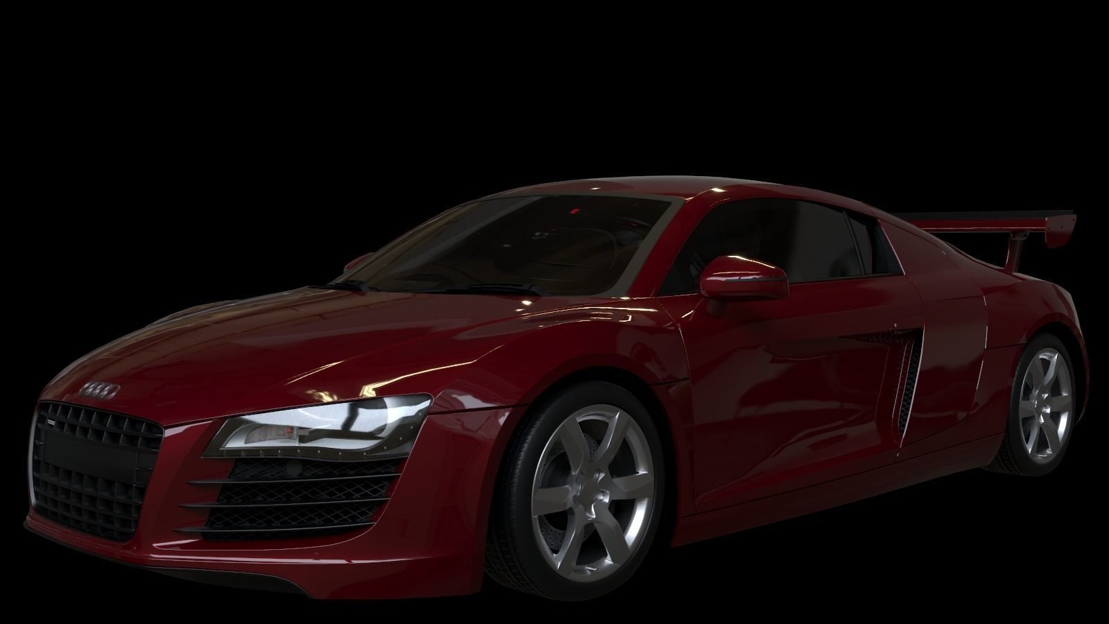 2008 Audi R8 FSI quattro Low-poly 3D model_5