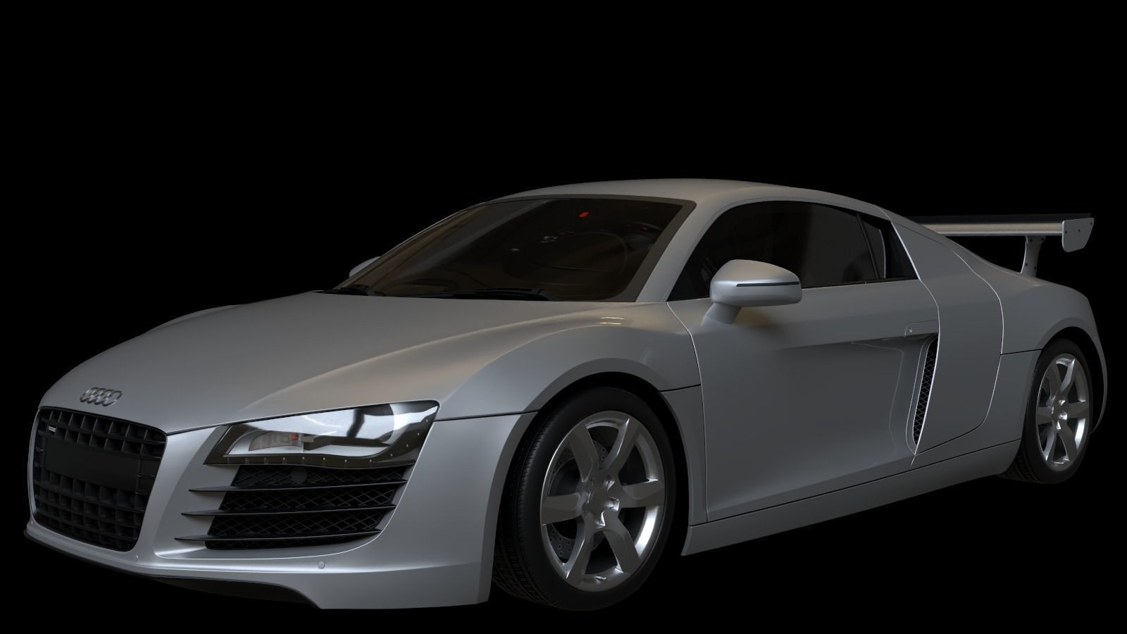 2008 Audi R8 FSI quattro Low-poly 3D model_3