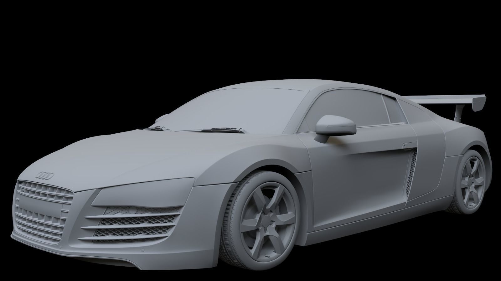 2008 Audi R8 FSI quattro Low-poly 3D model_8