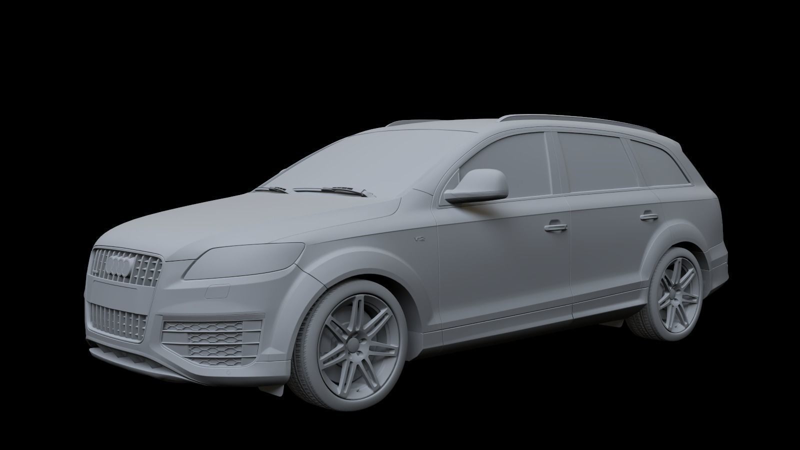 2009 Audi Q7 V12 TDI Low-poly 3D model_9