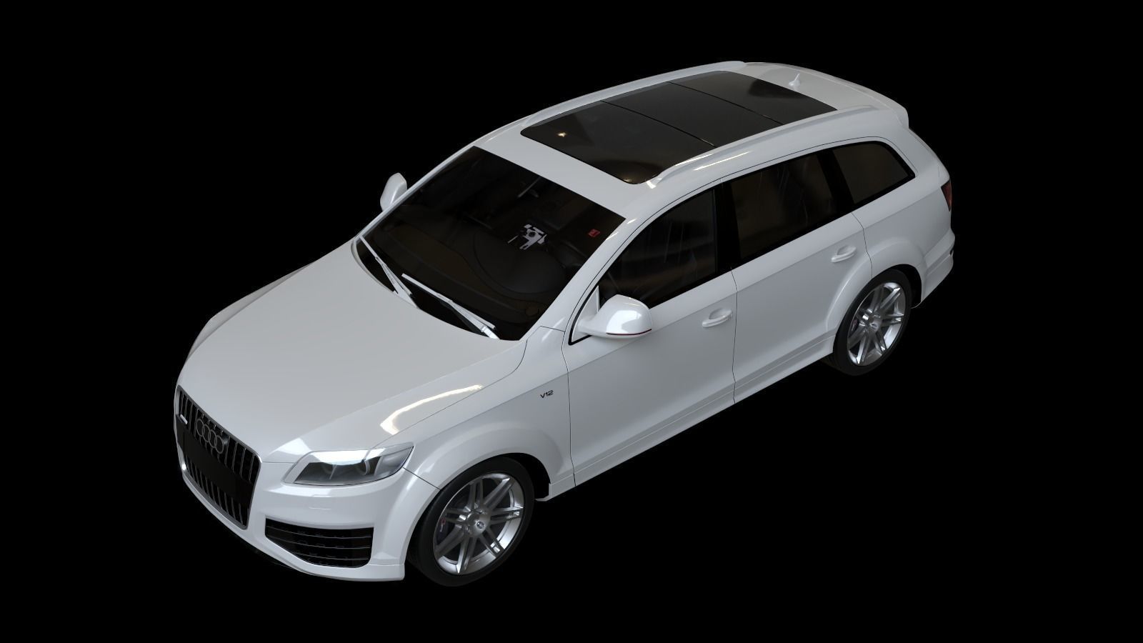 2009 Audi Q7 V12 TDI Low-poly 3D model_3