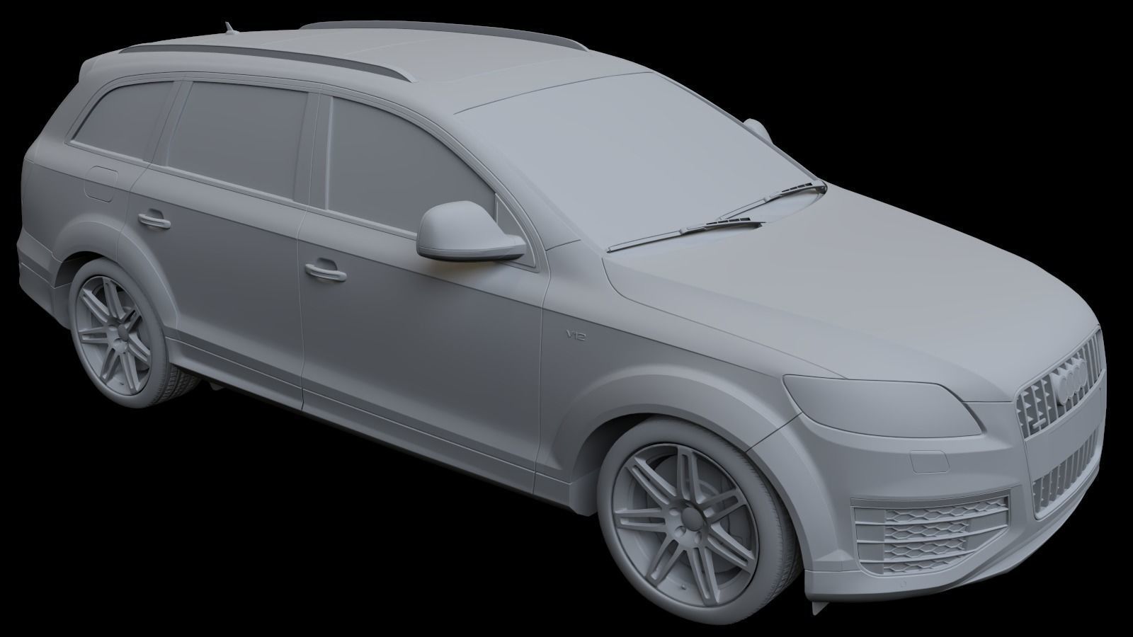 2009 Audi Q7 V12 TDI Low-poly 3D model_10