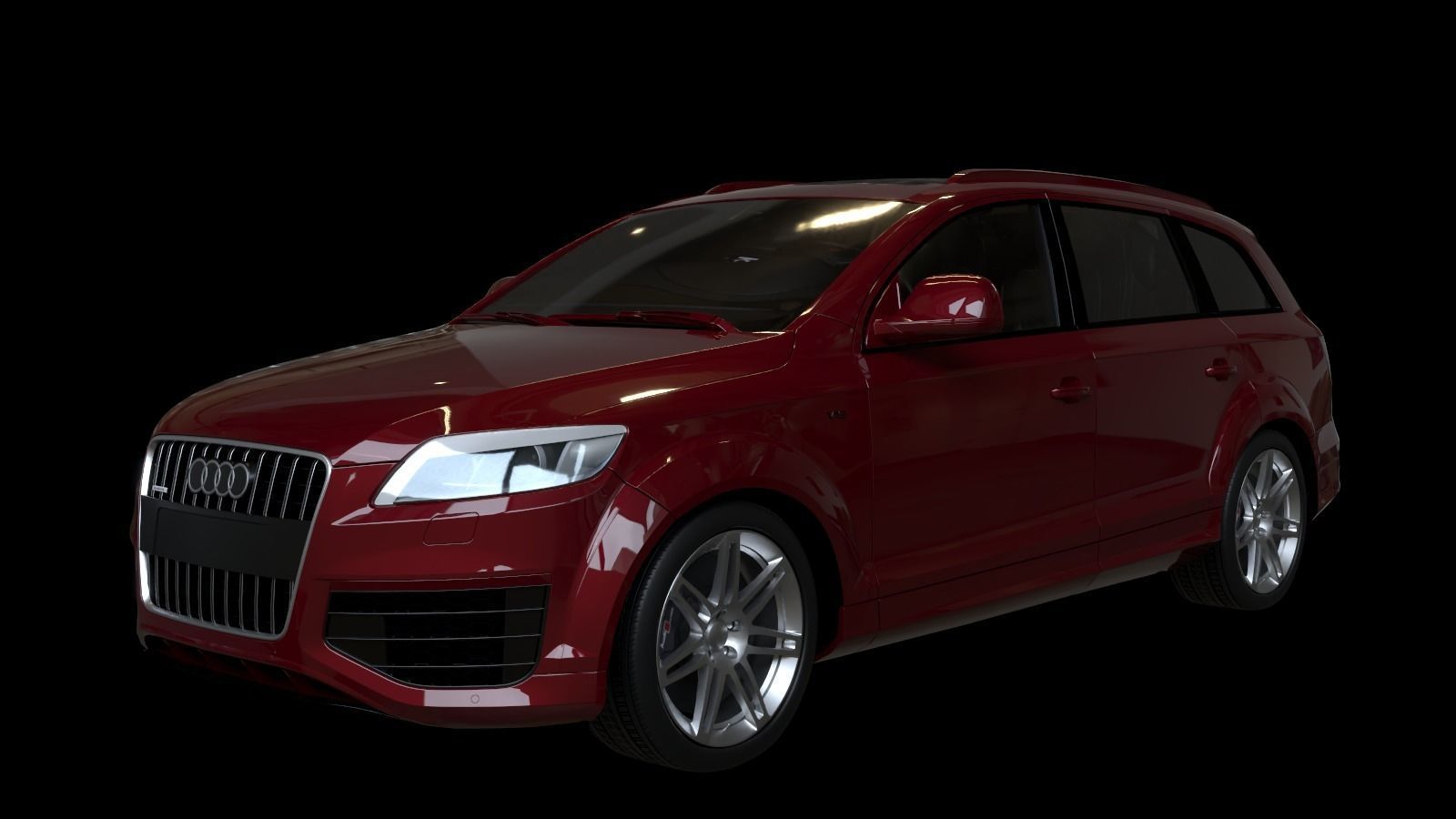 2009 Audi Q7 V12 TDI Low-poly 3D model_6