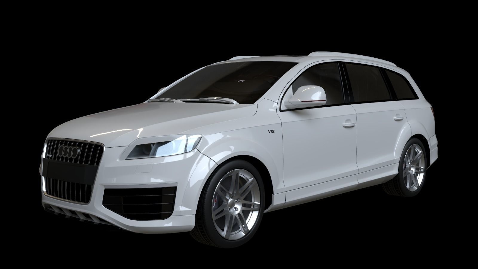 2009 Audi Q7 V12 TDI Low-poly 3D model_2