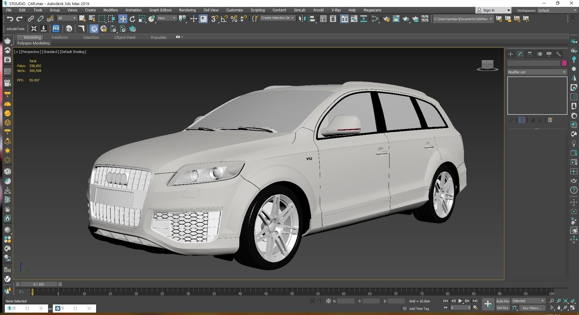 2009 Audi Q7 V12 TDI Low-poly 3D model_21