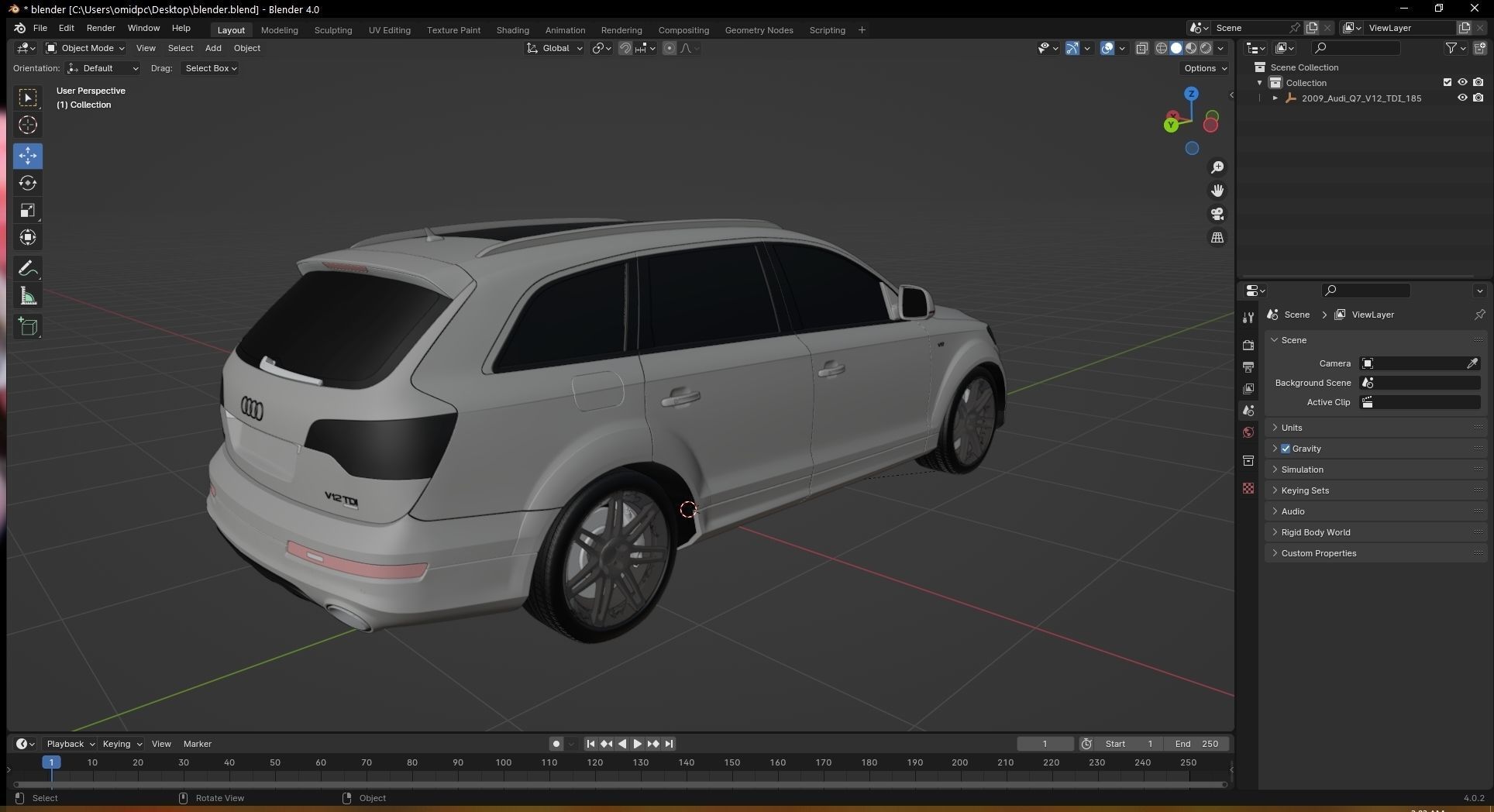 2009 Audi Q7 V12 TDI Low-poly 3D model_28