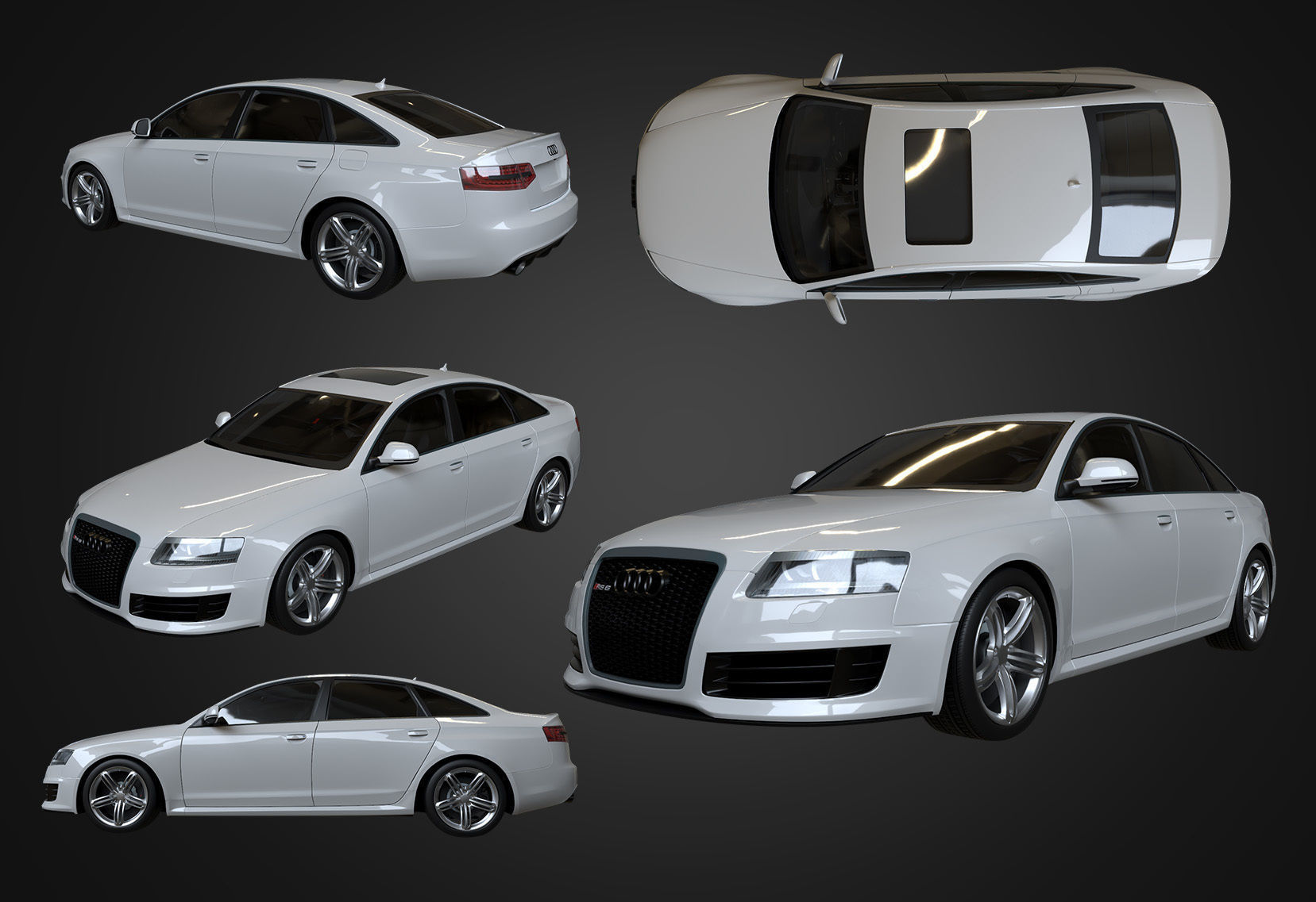  2009 Audi RS6 Low-poly 3D model_1